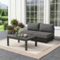 Ensemble modulaire de patio extérieur 3 pièces, ensemble de mobilier de patio entièrement en aluminium avec coussins en oléfine résistants à l'eau de 6 po d'épaisseur, ensembles de conversation de patio résistant aux intempéries pour la cour, la terrasse et le jardin