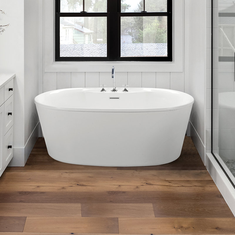 MTI Solutions 2 57.25" Freestanding Air Bathtub, White