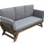 Lit de jour de patio extensible avec coussins moelleux - structure à base d'eau, coussins d'extérieur épais en brun et gris Relax in Comfort, brun / gris