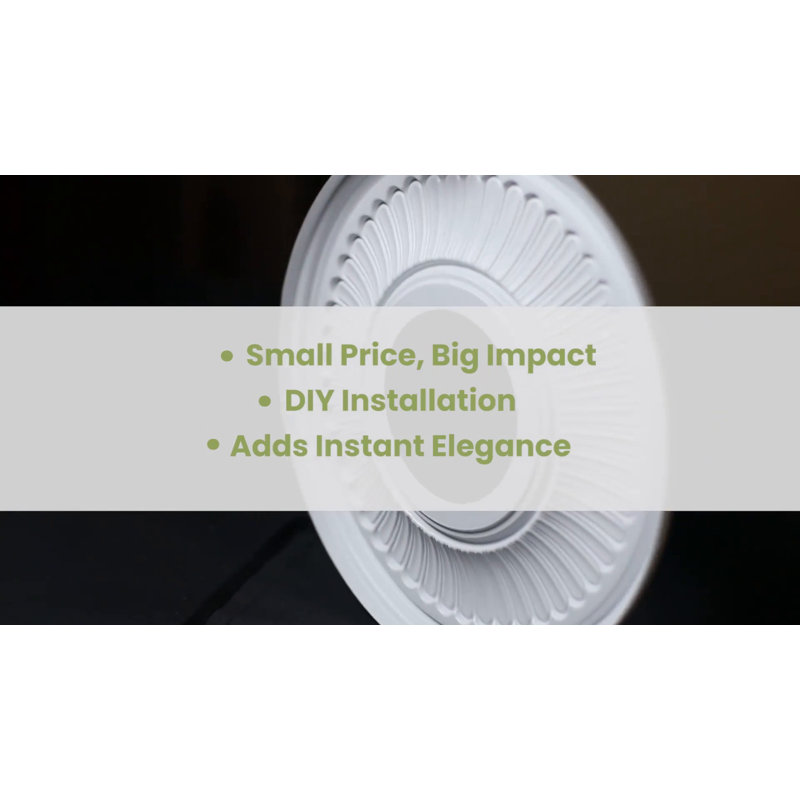 19-Inch White Traditional Thermoformed PVC Ceiling Medallion
