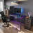 Modular L-Shaped Glass Steel Computer Desk