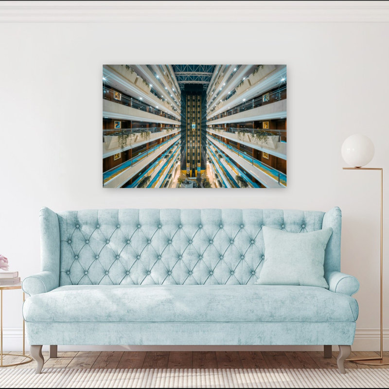 «Grand Hotel Atrium», impression d'art urbain élégant, H 40 po x l 60 po