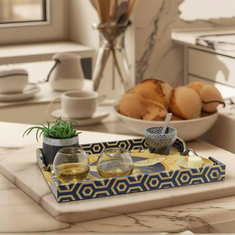Blue Beehive 18" Rectangular Serving Tray