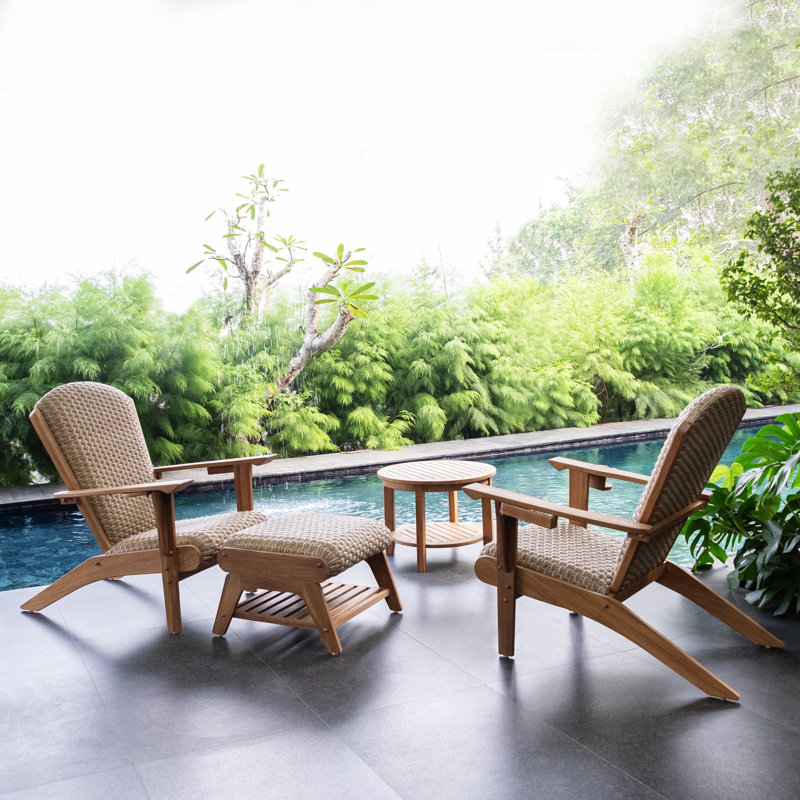 Housse pour terrasse Bristol Teak, 4 pièces: 2 chaises, table, repose-pieds