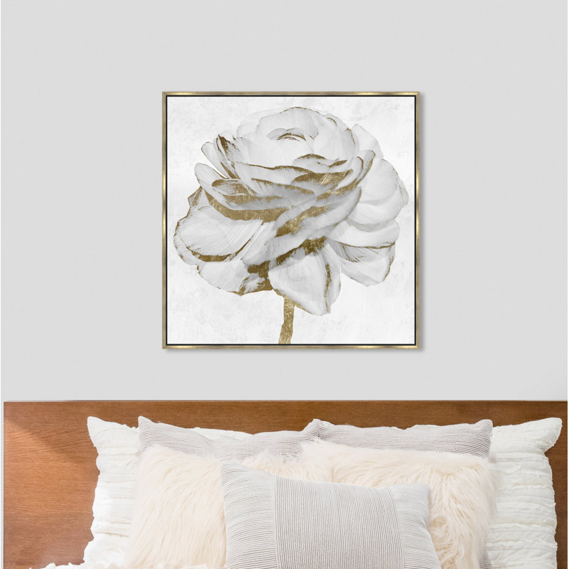 White Gold Peony Print by Oliver Gal, 20" H x 20" W