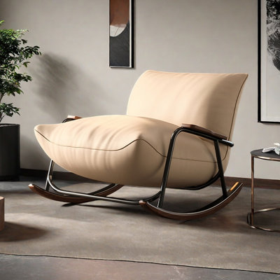 Chaises berçantes simples en similicuir pour chambre simple