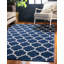 Tapis géométrique bleu foncé / ivoire Ruri-1514431962