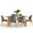 Rectangular Solid Wood Dining Set with 6 Upholstered Dining Chairs-1287181880
