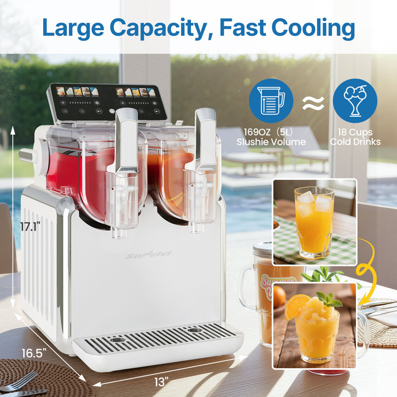 Dual-Tank Slushie Maker With Rapid Chill Technology & 5 Drink Settings