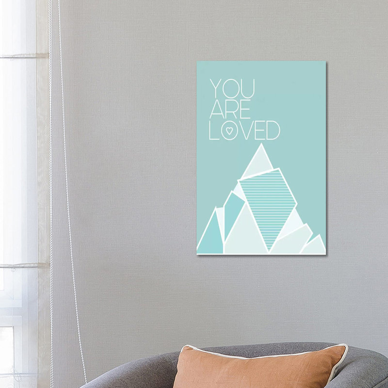 You Are Loved Teal by Leah Straatsma - Wrapped Canvas Print, 66.04 cm H x 45.72 cm W x 1.91 cm D