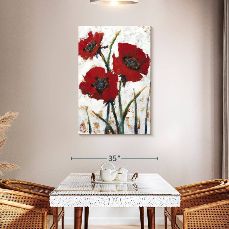 Harnek - coquelicot rouge I, H 45 po x l 30 po