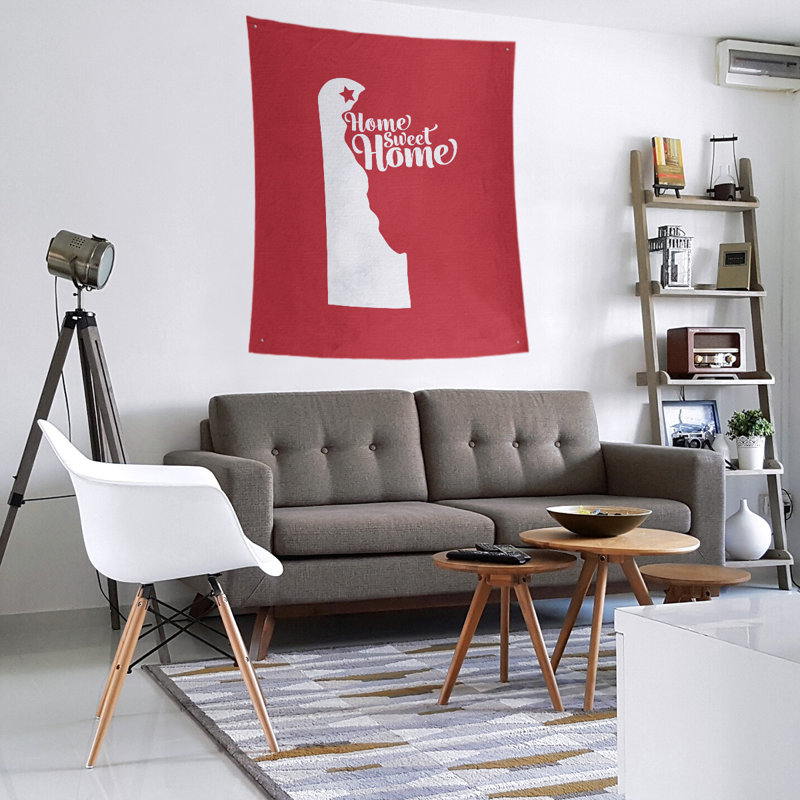 Tapisserie Home Sweet Wilmington, H 80 po x l 68 po, Rouge