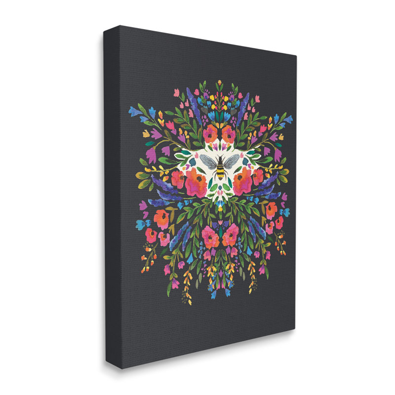 Collage de fleurs abstraites «Honey Bee Bold Summer Florals» par Heather Mclaughlin, H 48 po x l 36 po x P 1,5 po