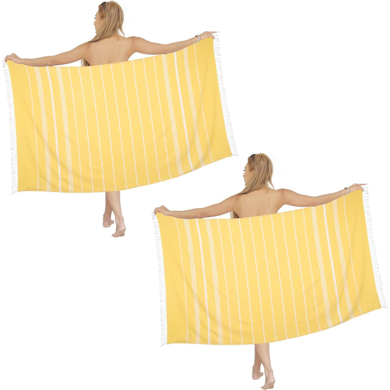 Meinulf Cotton Beach Towel, Yellow