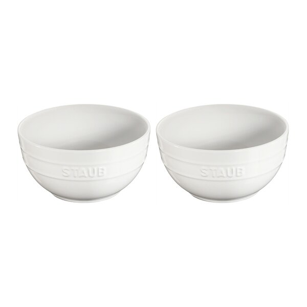 Staub Ceramic 2-pc Prep Bowl Set - White