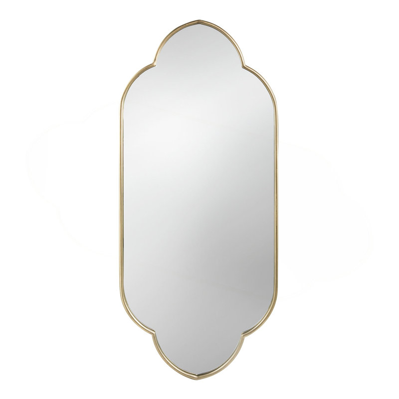 Champagne Gold Decorative Wall Mirror With Notched Edges