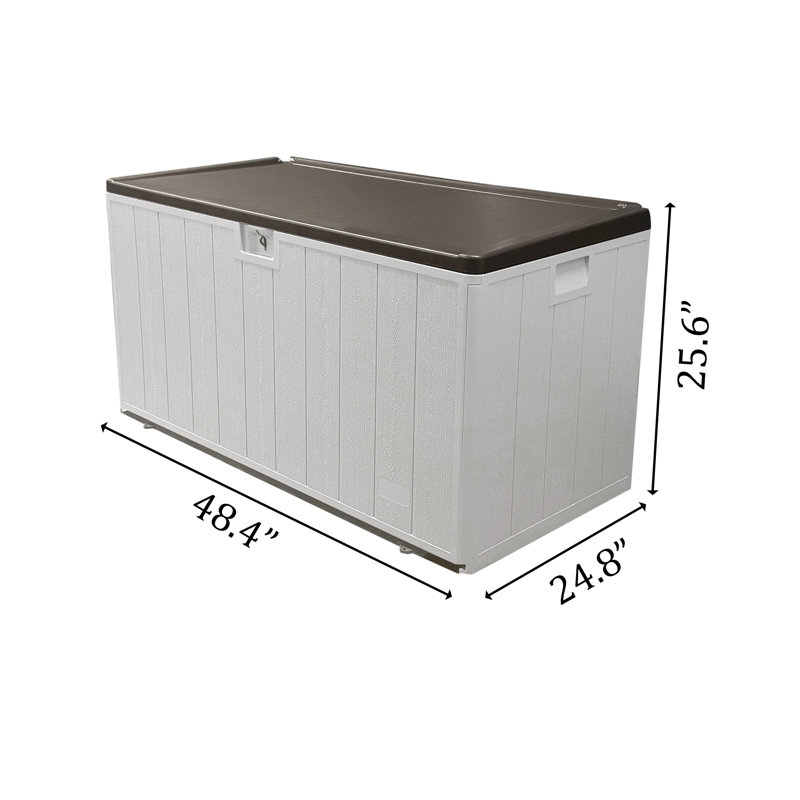 Boîte de terrasse verrouillable en résine résistante à l'eau 110 gallons Decksplore