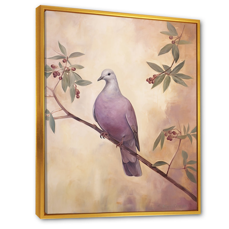 Dove S Apaisant Présence II, Cadre flottant doré, 32" H x 24" W