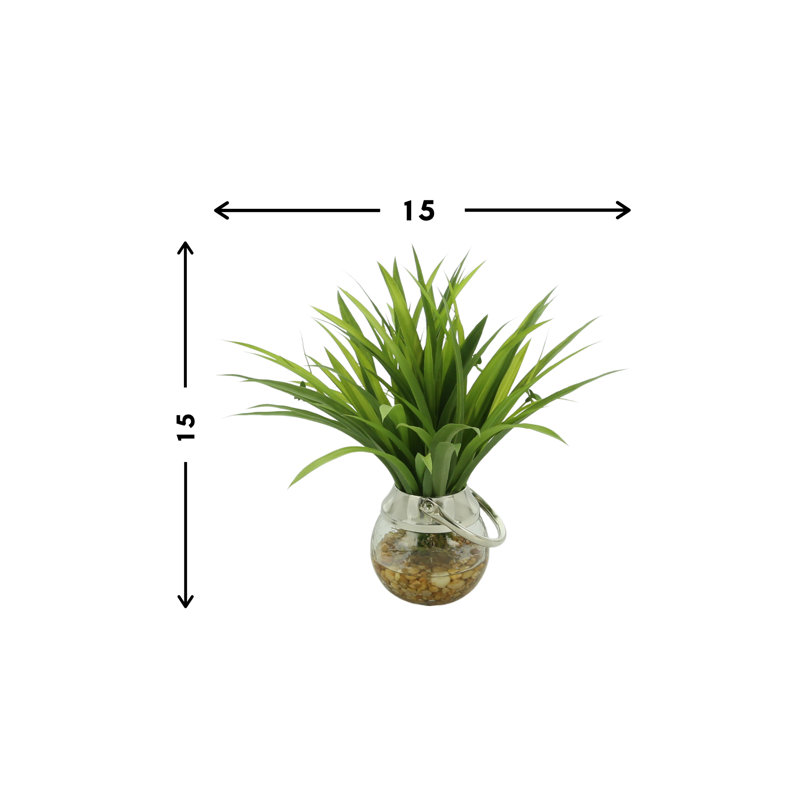 Robblee Faux Foliage Grass in Glass Vase