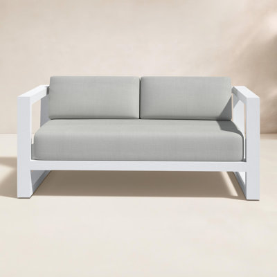 Camela 65'' Wide Outdoor Loveseat with Sunbrella Cushions