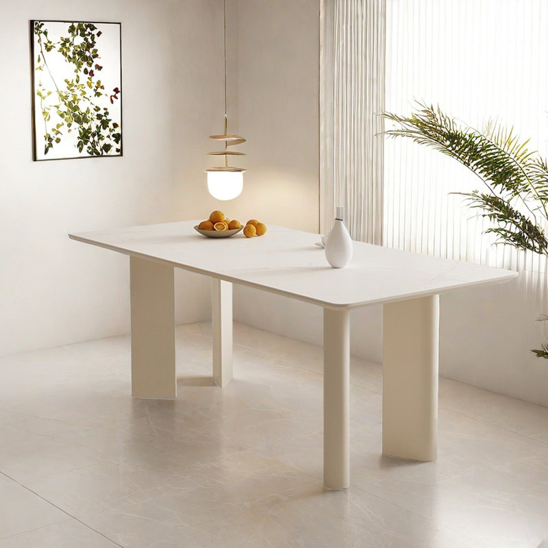 Table de salle à manger blanche, H 29,5 po x L 78,7 po x l 35,4 po