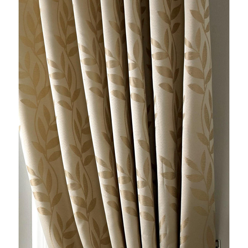 Becquere Ring Top Room Darkening Curtains, 168cm W x  183cm D, Latte