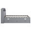 Wooden LED Platform Bed With Trundle, With Storage Headboard, With Drawers-1508307474-1508307475