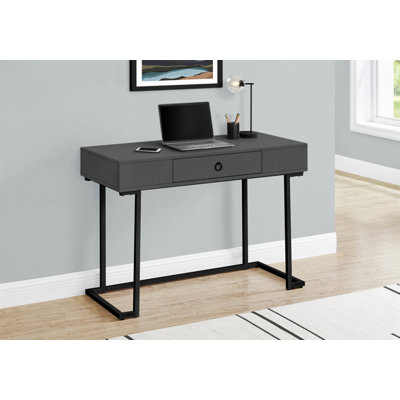 Bureau d'ordinateur contemporain, bureau à domicile avec tiroirs de rangement et base en métal Contemporary