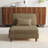 Upholstered Camel Corduroy Armless Chair with Pillow Back,  Module Part For Sectional Sofa-1974785590