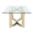 Hudock - Modern Glass + Brushed Brass Rectangualr Dining Table
