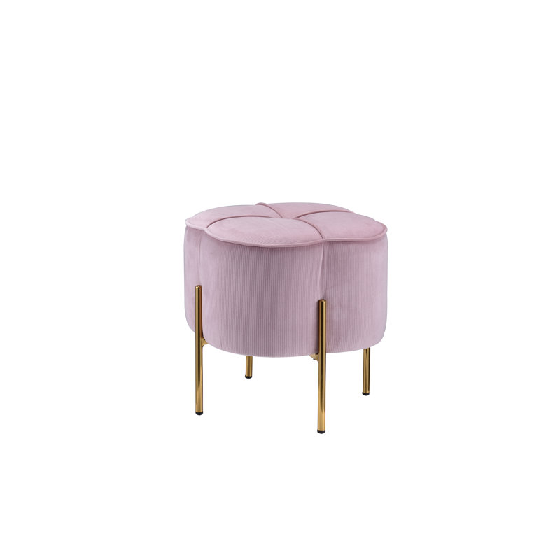 Repose-pieds standard rembourré Erhart, Velours rose