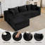 Canapé modulaire de 107 po avec 1 repose-pieds et canapé en forme de L pour le salon, sans assemblage-577546559-577546553-577546549