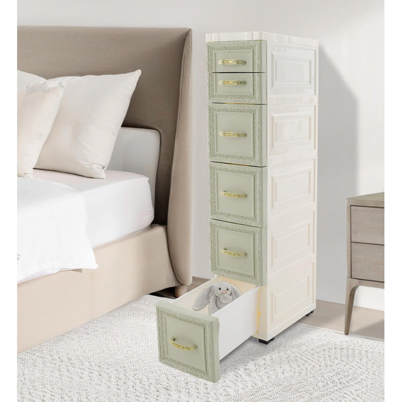 5 Tiers Freestanding Bathroom Cabinet, Green