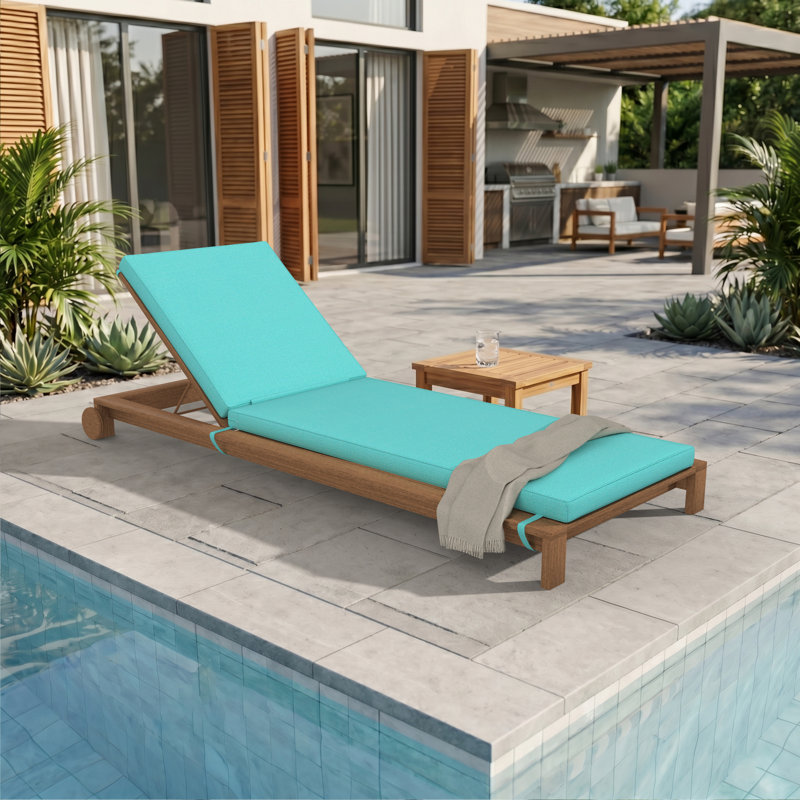 Sunbrella® Outdoor Chaise Cushion, 26" W x 80" D, Canvas Aruba