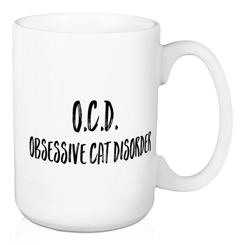 Grande tasse à café obsessive chat trouble Cordon