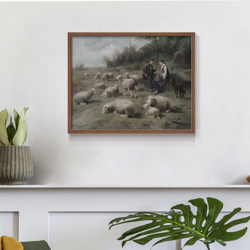 Paysages rétro-CXC III-impression encadrée - réaménageable, Noyer, H 11 po x l 14 po