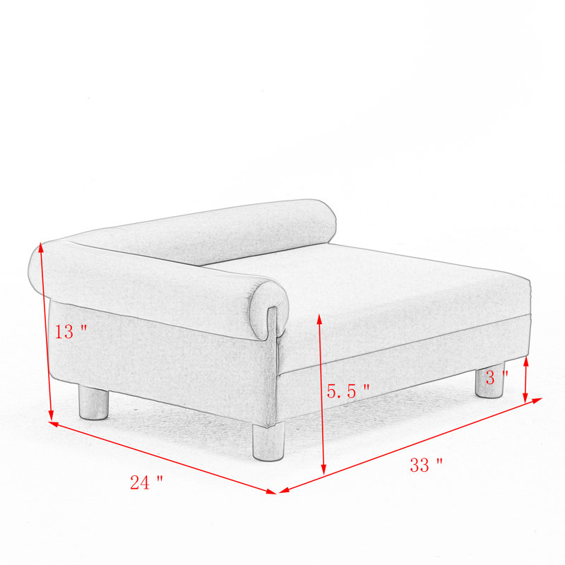 Lit pour chien Malcolm Elegant Rectangle, Navy