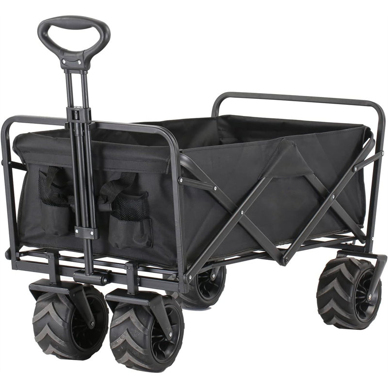 Chariot de chariot pour l'extérieur, H 21,6 po x l 35 po x P 19,6 po, Noir