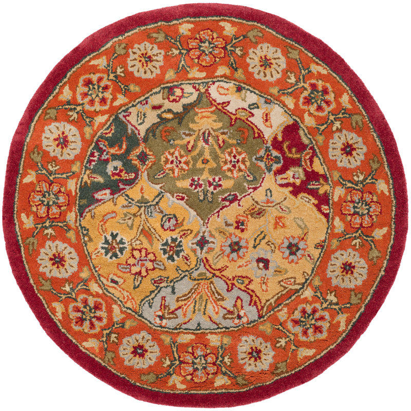 Tapis en laine touffeté à la main Balthrop, Rond 3 pi 6 po
