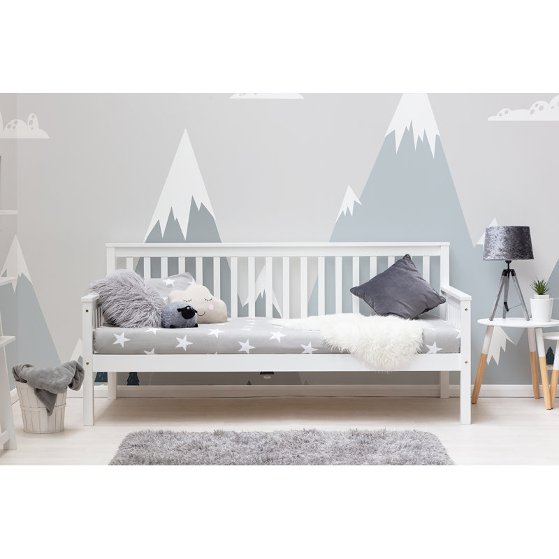 Demers Solid Wood Daybed with Mattress, White