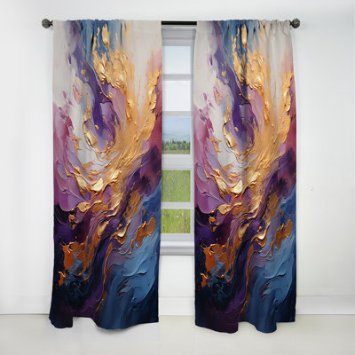 Beltz - Abstract Spirals Curtain - Blackout Abstract Curtain - 1 Panels