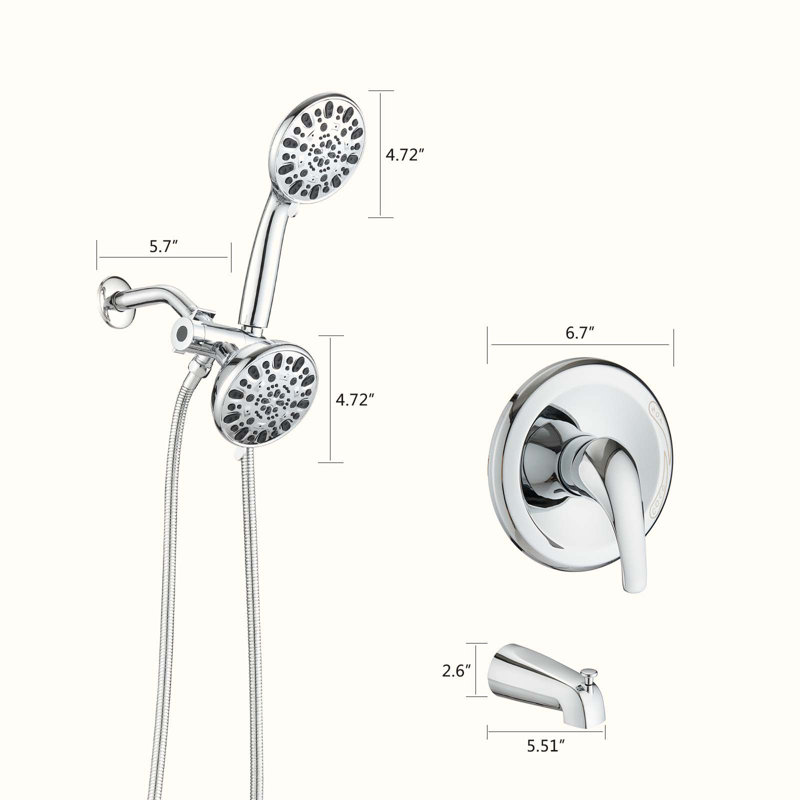 Complete Shower System with Rough in-Valve, Chrome