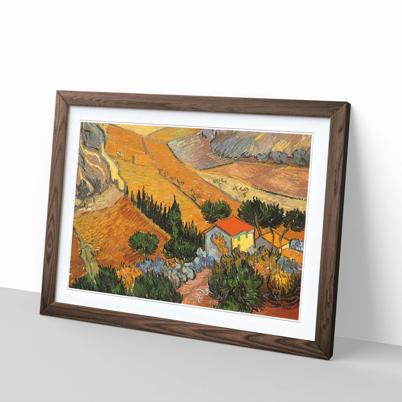 Landscape by Vincent Van Gogh - Framed Print, Walnut