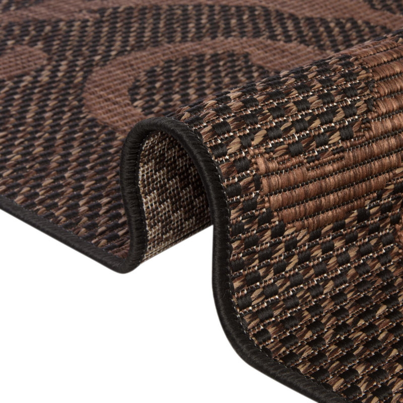 Tapis d'intérieur / extérieur brun chocolat Stedman, Rectangle 5 pi 1 po x 8 pi
