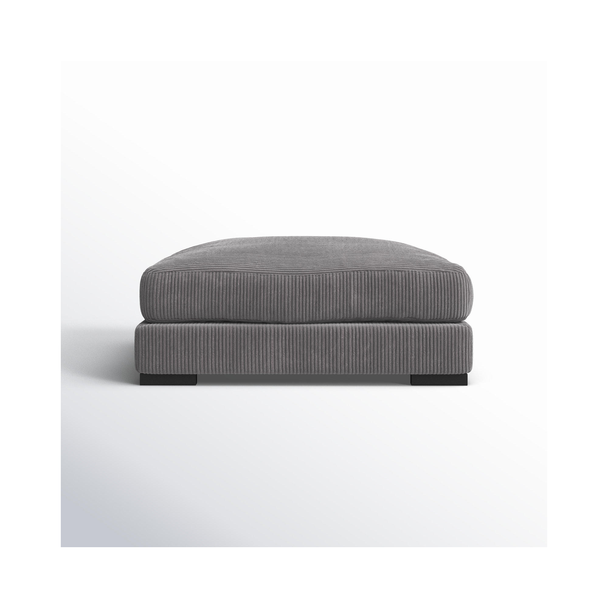 Lonsdale Upholstered Ottoman, Gray Corduroy