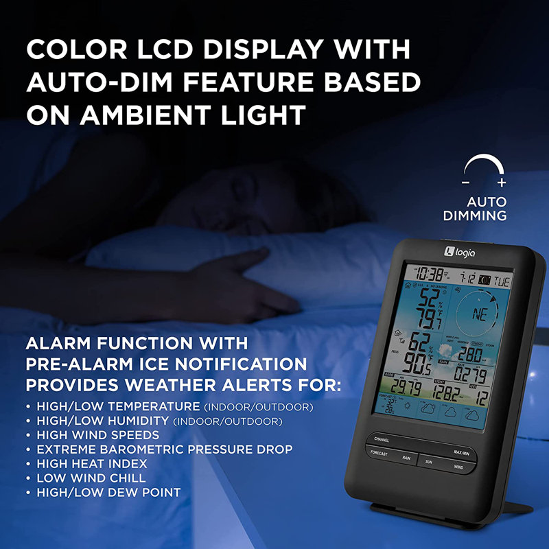 7.6'' Solar Powered Wireless Outdoor Weather Station