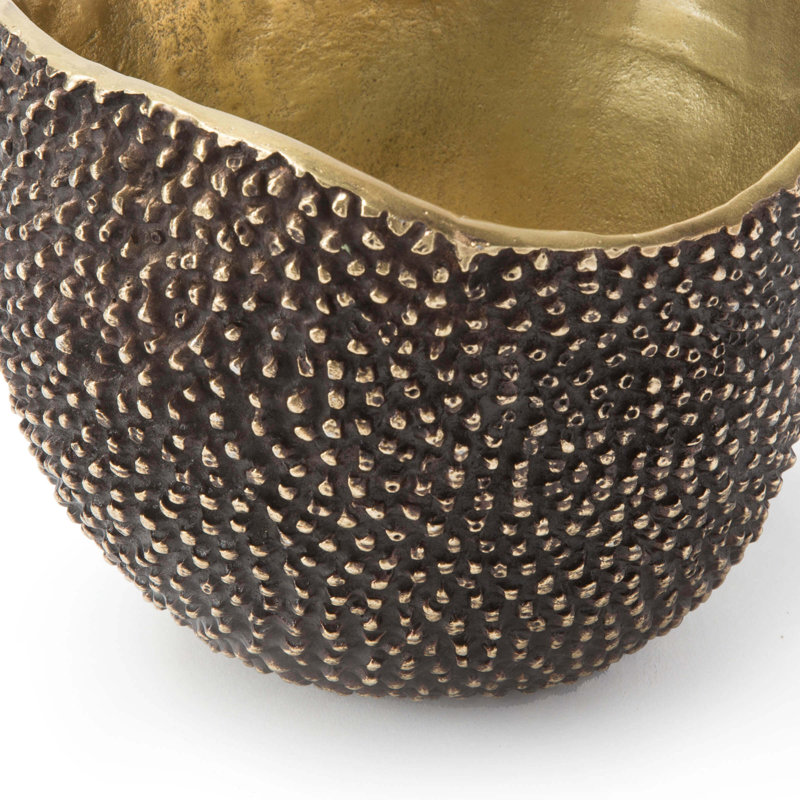 Jack Aluminum Decorative Bowl, 7" H x 9" W x 6" D, Brass