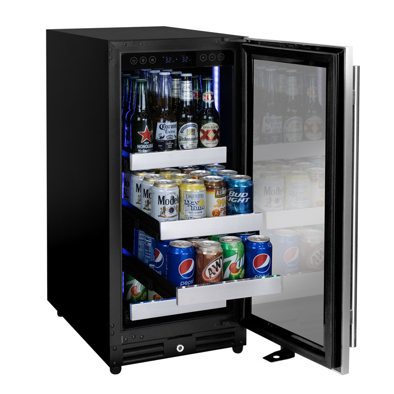 15" Wide Reserva Series Stainless Steel Right Hinge Beverage Center, Right