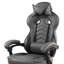 Chaise ergonomique noire et grise de style course avec dossier et repose-pieds inclinables
