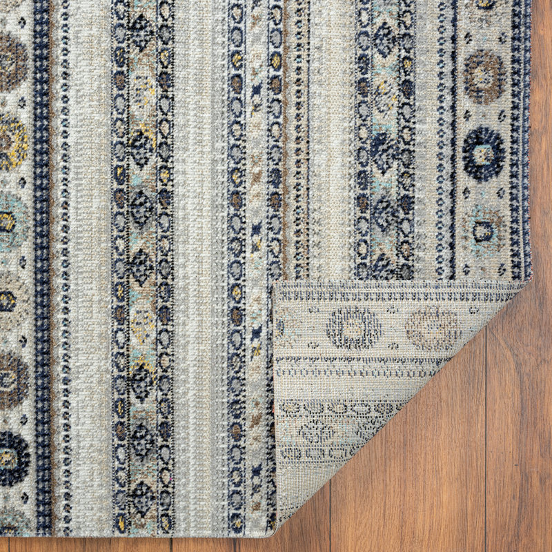Tapis gris intérieur / extérieur Southwestern, Rectangle 2 pi x 3 pi
